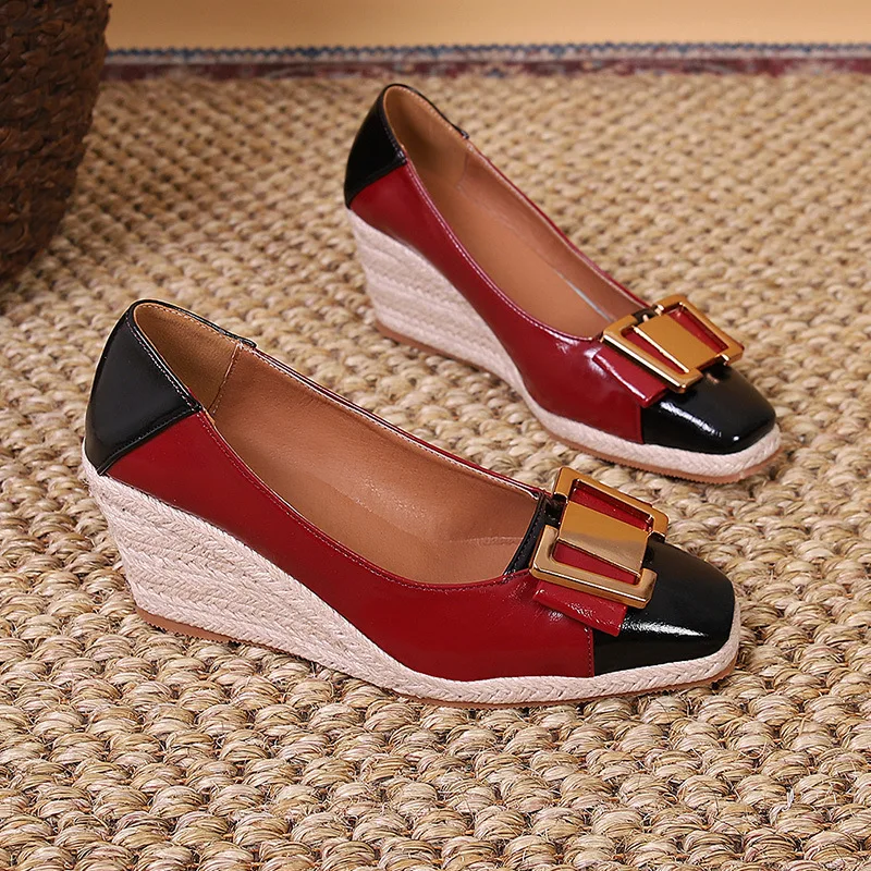 

Women Shoes Autumn Elegant Mixed Colors Clogs Platform Square Toe Casual Female Sneakers Shallow Mouth Flats Fall New Summer Cre