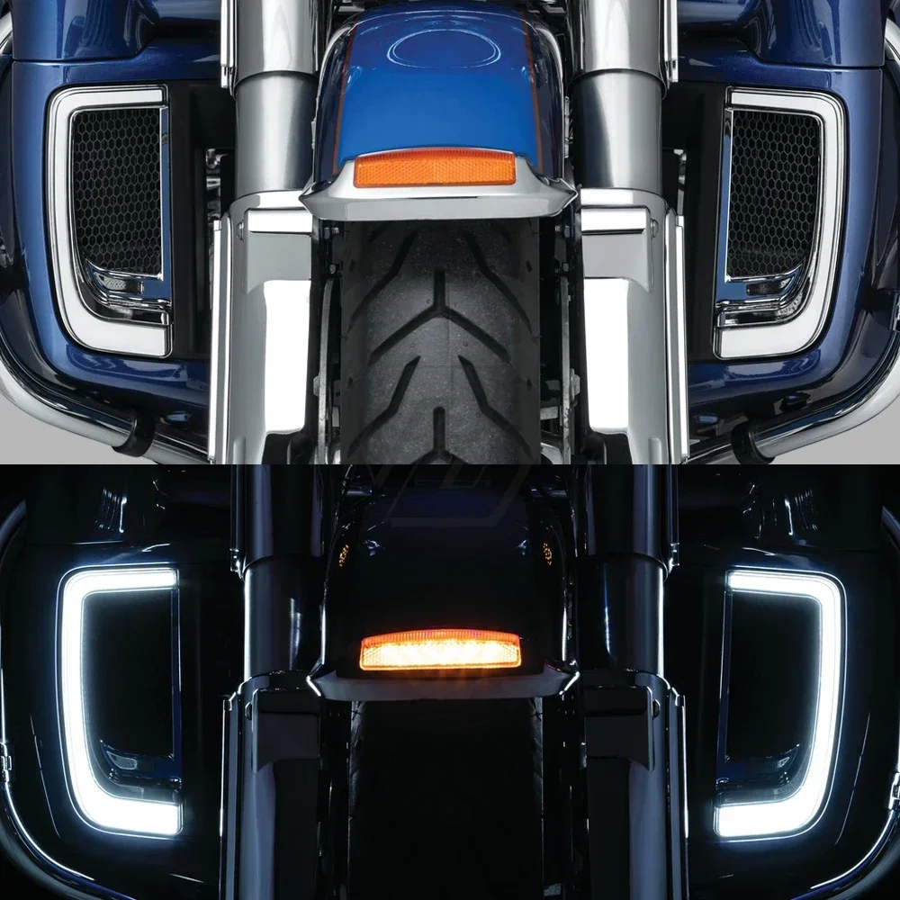 

Подходит для использования Harley Touring FLHTCU FLHTCUL FLHTK FLTRK FLHXSE Светодиодный обтекатель нижней решетки указателя поворота