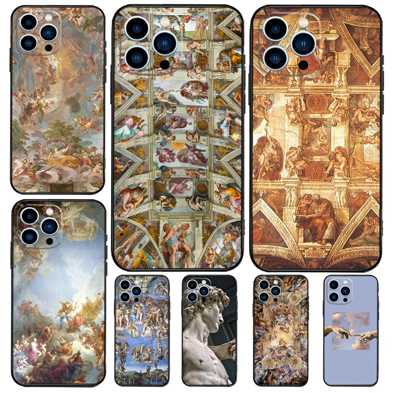 Michelangelo Art Phone Case For iPhone 15 16 14 13 12 11 Pro Max Mini Plus XS X XR Back Cover