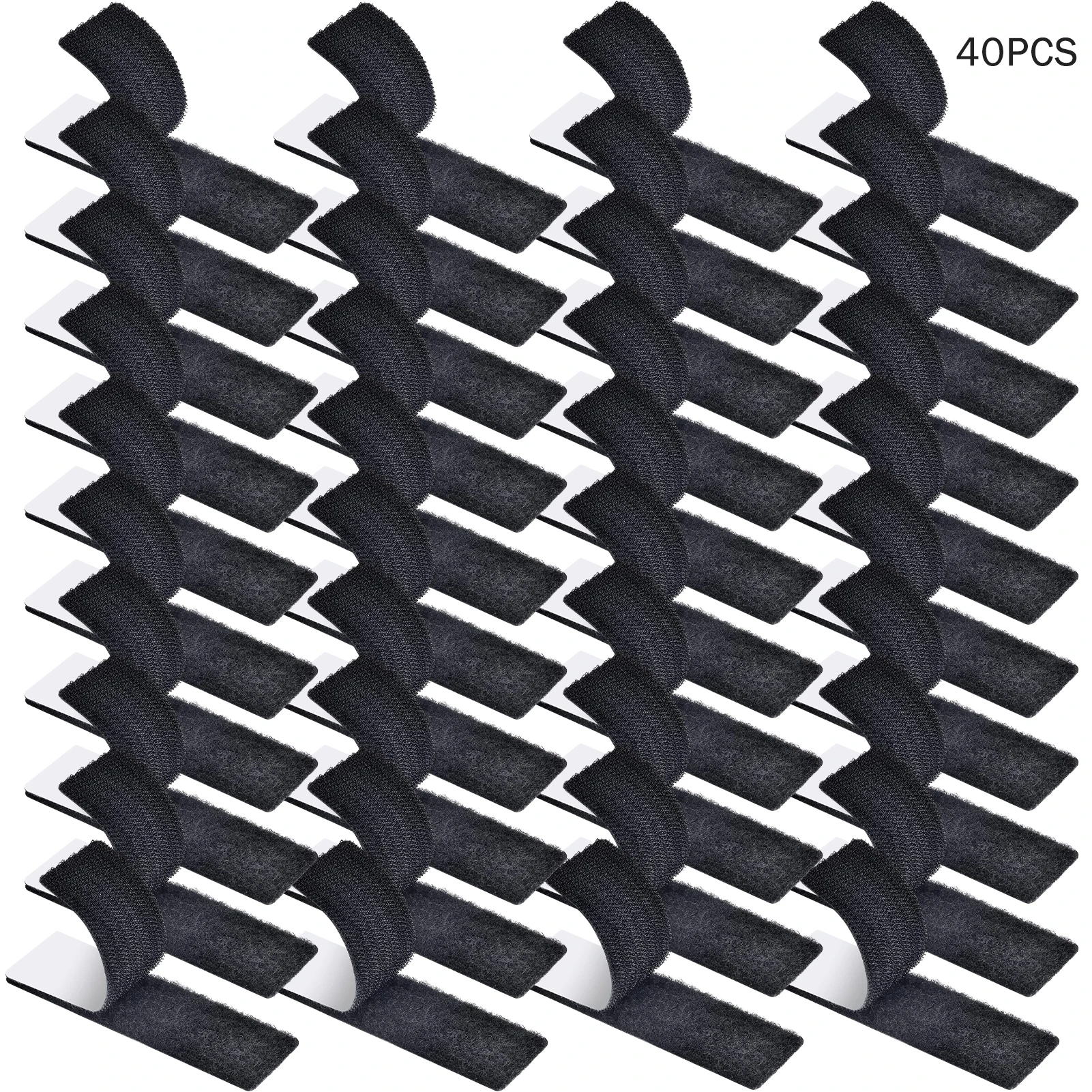 40pairs Double Sided Heavy Duty Indoor Industrial Strength Mounting Home Nylon Thick With Adhesive Hook Loop Strips Removable