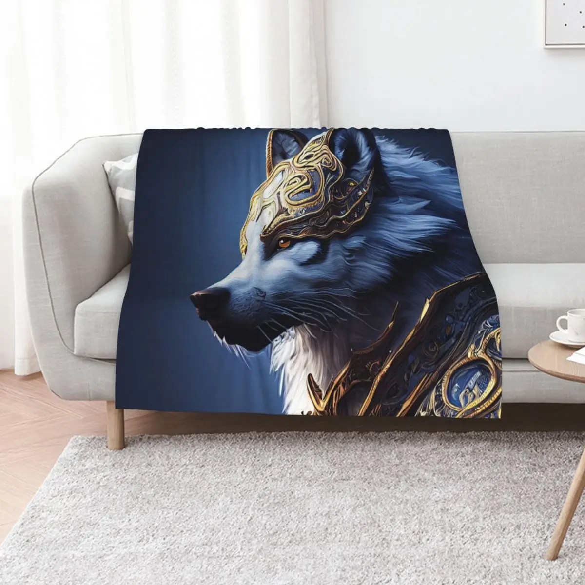 Leader wolf in armor Throw Blanket Softest Polar for winter Giant Sofa Hairys For Decorative Sofa Blankets