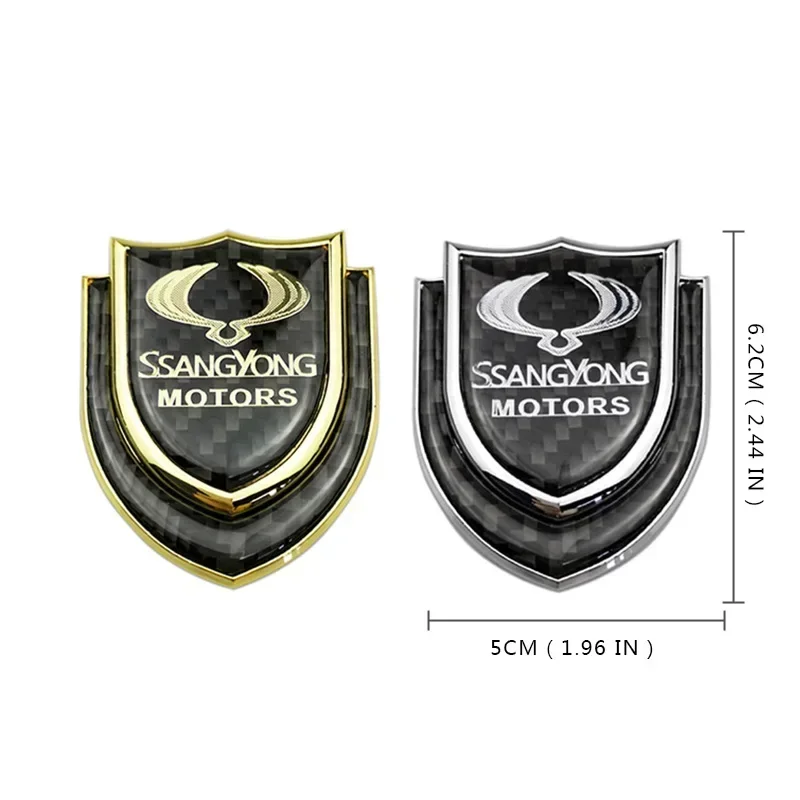 1 pcs 3D Metal Vehicle Rear Trunk Shield Emblem Decal Sticker for Ssangyong ActYon Korando Tivolan Rodius Rexton 2 Kyron tivoli