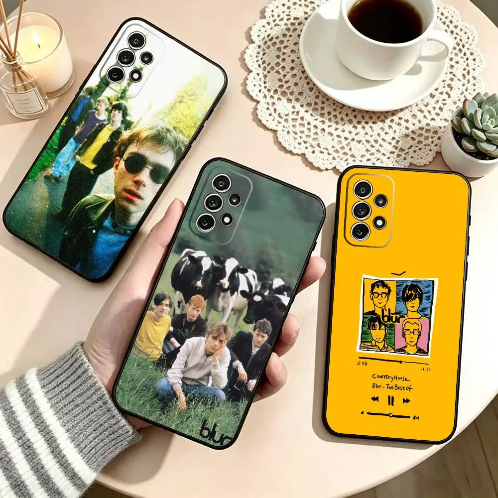 B-Blur Britpop Band Phone Case For Samsung S25,S24,S21,S22,S23,S30,Ultra,S20,Plus,Fe,Soft Silicone Black Cover