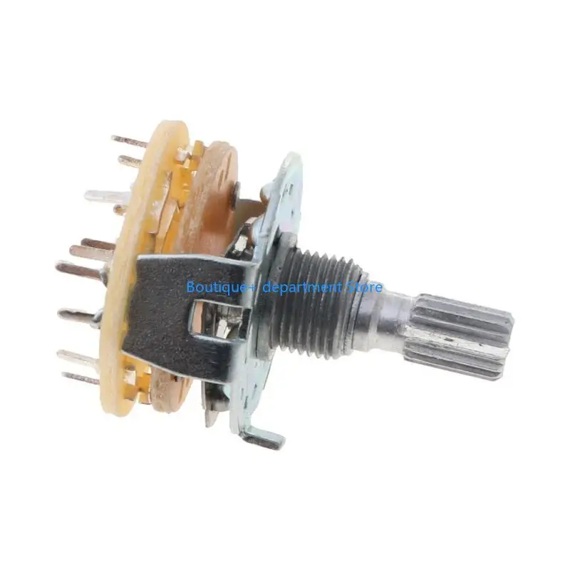 E1PD Shaft Panel Mount 2P5T Rotary Switch Selector Band 2 Pole Position 5 RS25