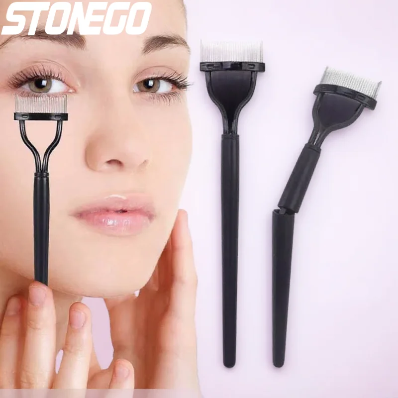 新しい折りたたみ式黒まつげカーラー眉毛コームマスカラガイドアプリケーターまつげグルーミング美容ツール