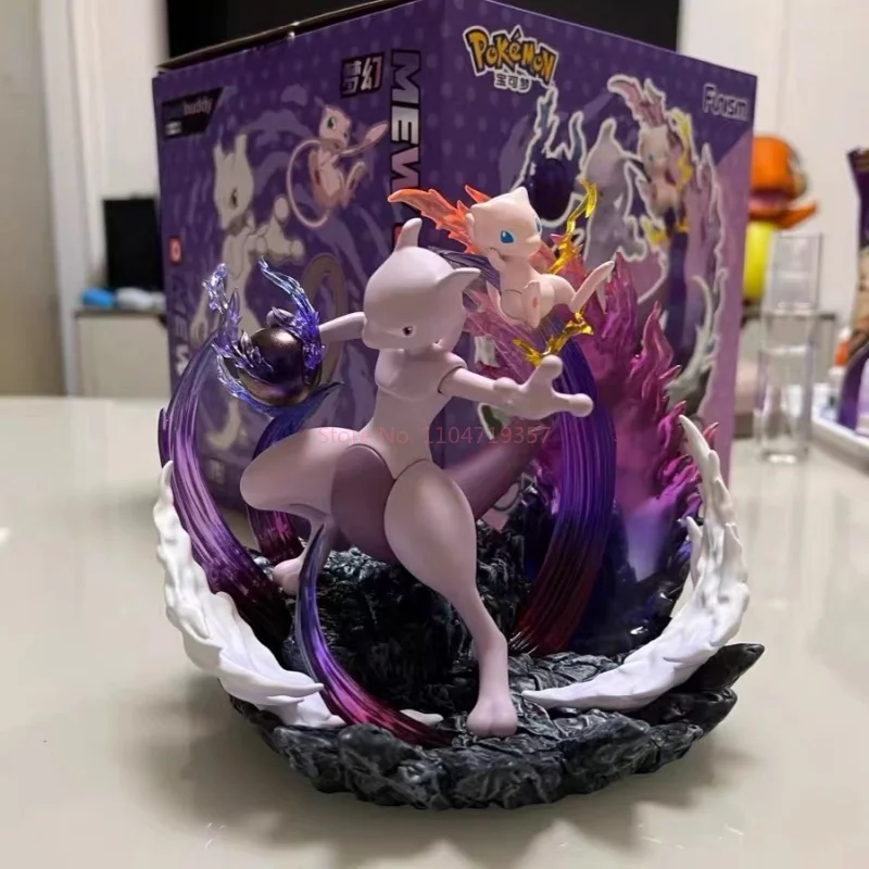 متوفر في المخزون سلسلة شريك البوكيمون Mewtwo و Mew سلسلة ألعاب شخصيات الحركة نموذج الشكل سطح المكتب الديكور هدايا عيد الميلاد العصرية اللعب