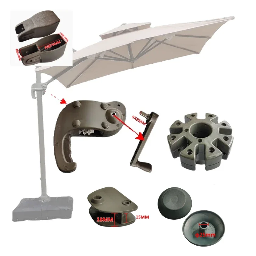 Outdoor Cantilever Banana Parasol Replacement Handle Armrest Parts Large Courtyard Patio Sun Shade Repair Accessories