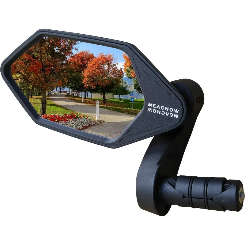 

MEACHOW New Bar End Bike Mirror, Crystal UHD Automotive Grade Glass Lens E-Bike Mirrors, Scratch Resistant
