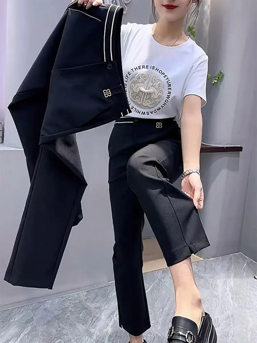 

High Waist Elastic Casual Bla Slimming Wide Leg Pants Women plus Size Comfortable Loose Fit Straight Cut Harlan Trousers