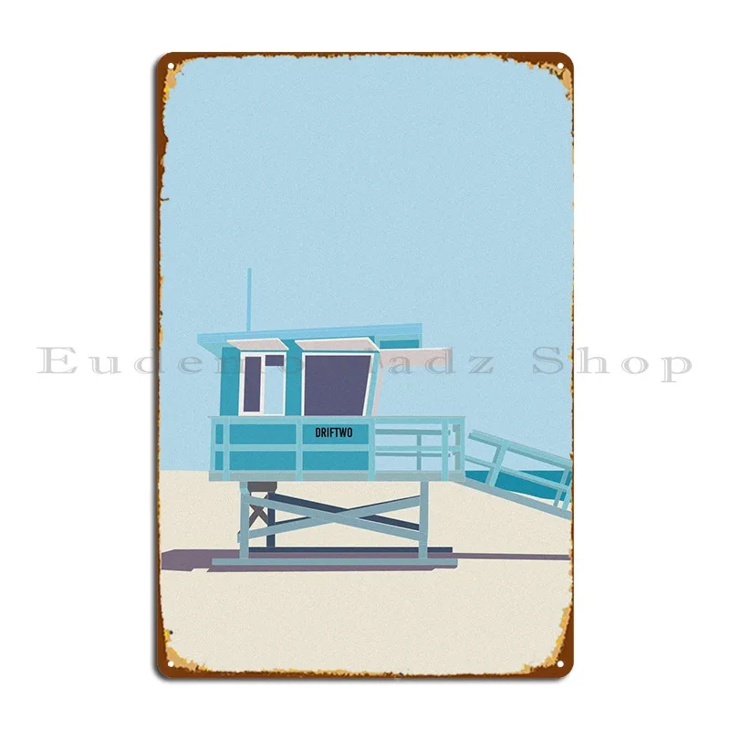 Venice Beach Lifeguard Hut Metal Plaque Wall Cave Cinema Wall Custom Garage Design Tin Sign Poster