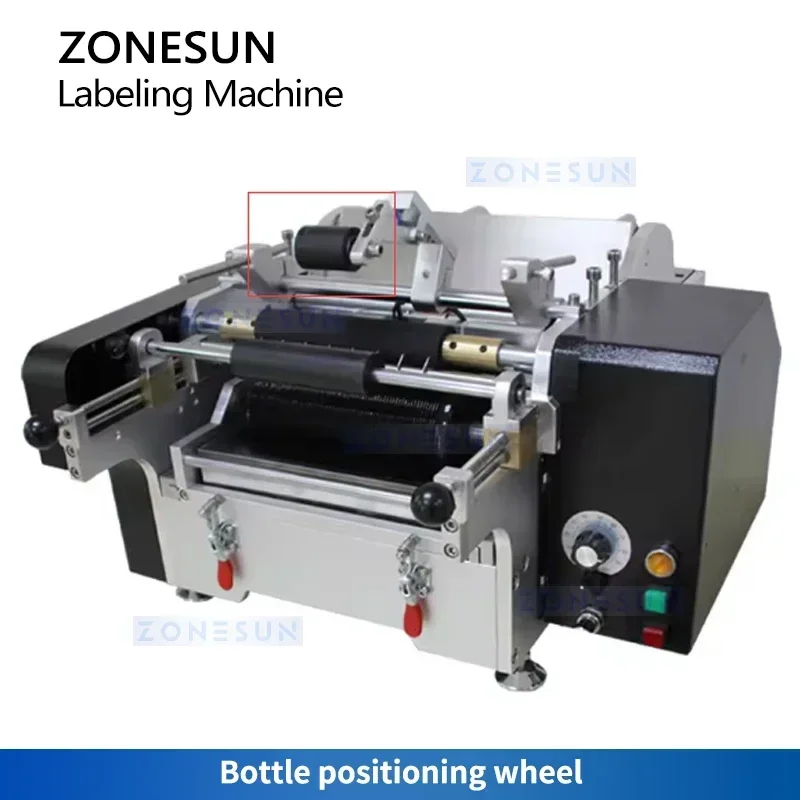 ZONESUN ZS-JTB10 Semi Auto Wet Glue Labeling Machine Round Bottle Cold Glue Labeler Paper Labeler for Glass Plastic Bottle