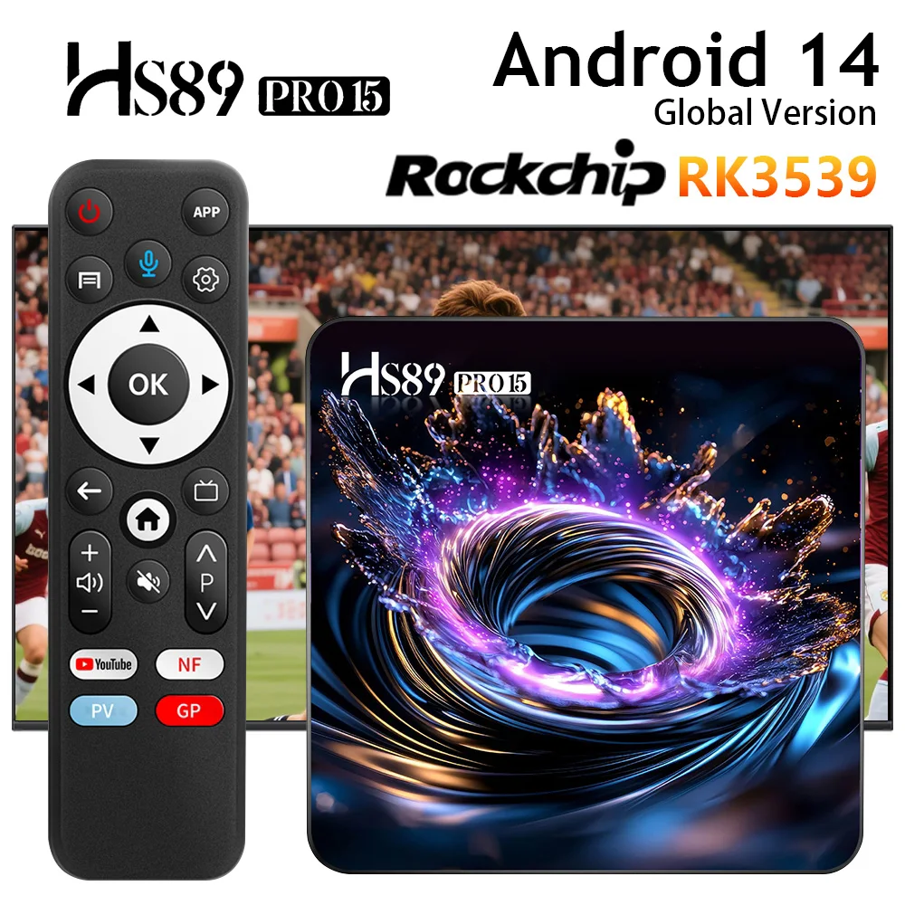 HS89 PRO 15 Smart TV BOX Android 14 Rockchip RK3539 4G32G 4K USB3.0 WIFI6 Set Top Box Reproductor Multimedia Android TV Box 2G16G