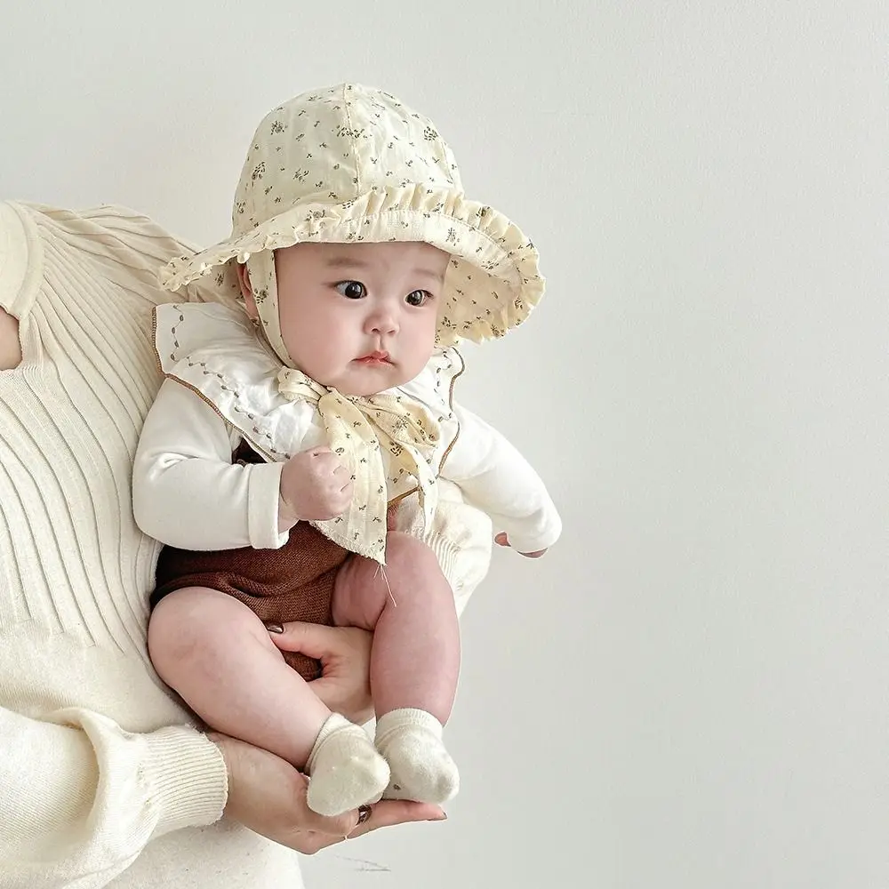 

Шляпа от солнца, детская шапка в корейском стиле, дышащая удобная детская шляпа-ведро, тонкая детская шляпа рыбака с маленьким цветочным узором для девочек