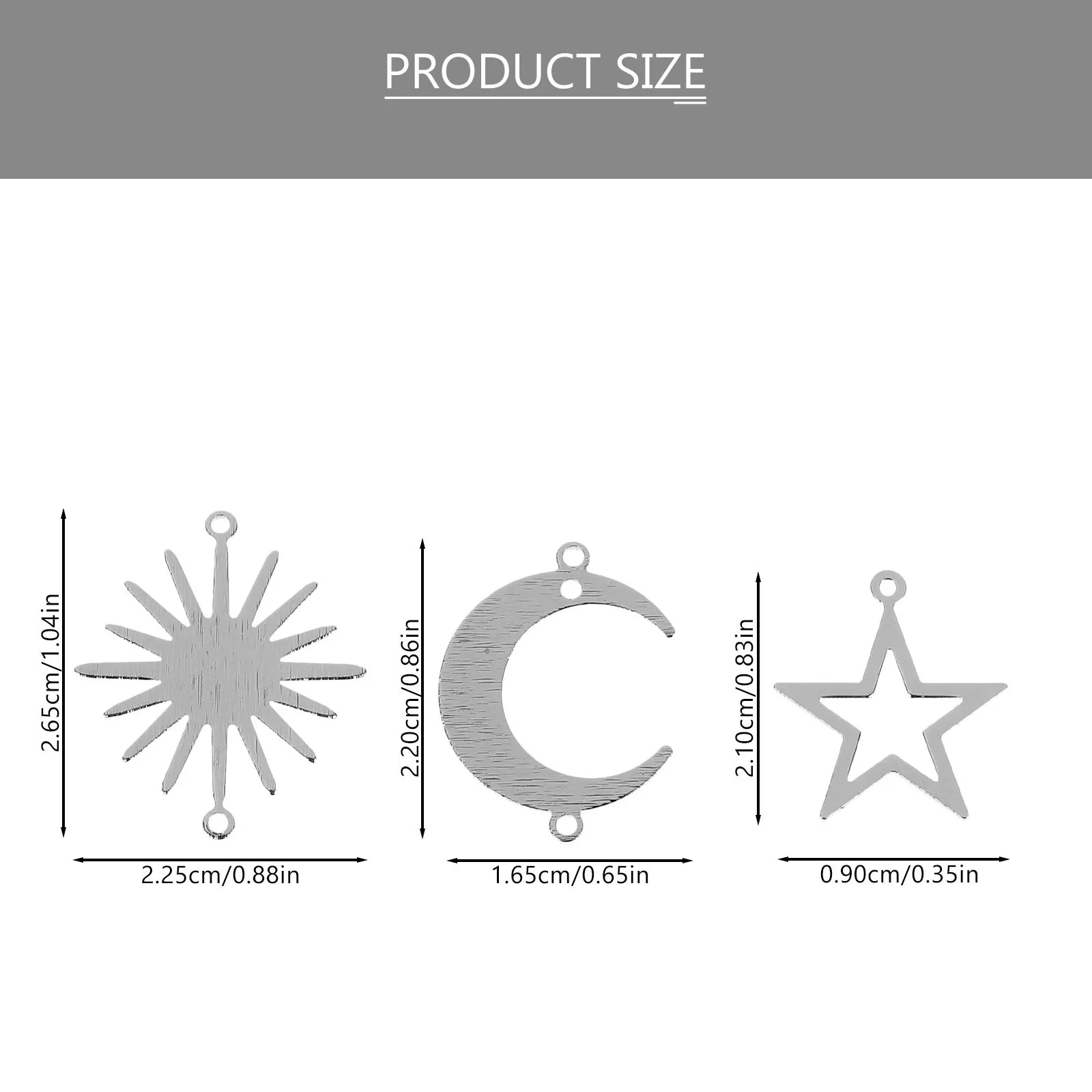 30Pcs Geometric Hollow Pendant Charm DIY Jewelry Making Supplies Moon Star Sun Charms Alloy for Necklace Bracelet