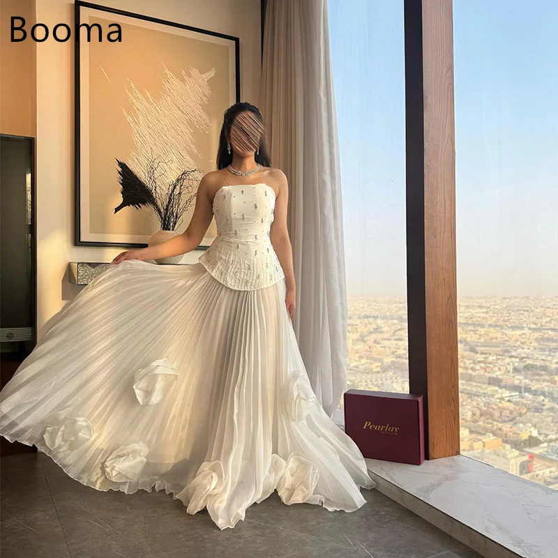 Booma linha a até o chão sem mangas flores 3d vestidos de ocasião formal vestidos de festa vestidos de noite miçangas dubai personalizado