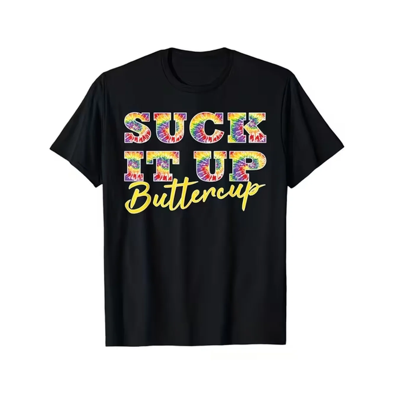 Tie Dye Text Fun Graphic Mens T Shirt Plus Size