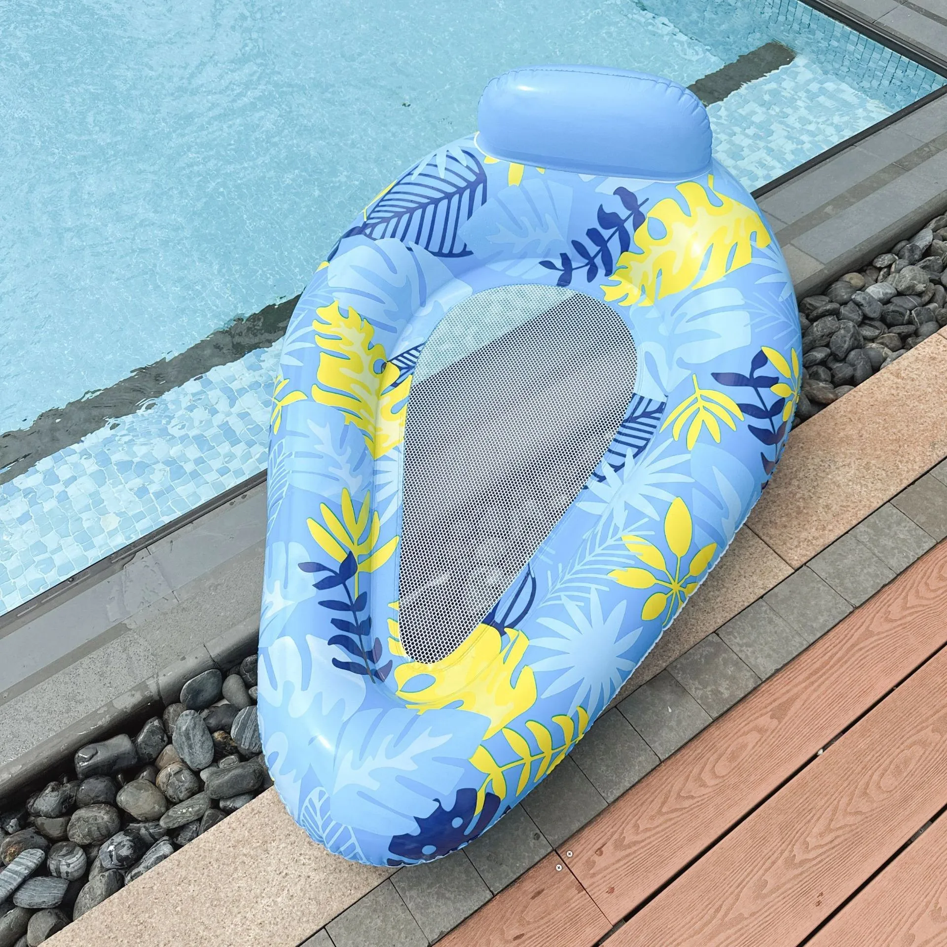 Inflatable Floating Lounge Bed Adult Water Float Outdoor Swimming Pool Vacation Relax Seat view 4