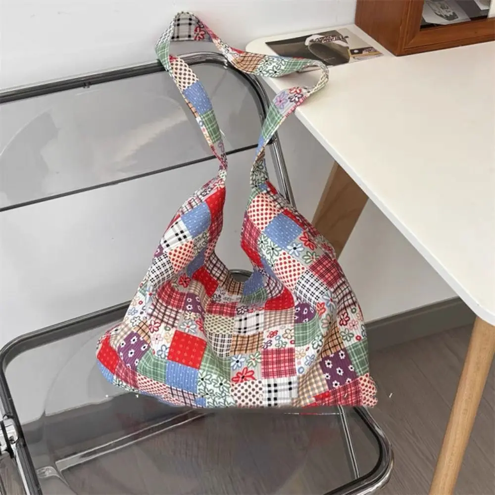 

Vintage Cloth Ethnic Style Crossbody Bags Retro Large Capacity Shoulder Bag Geometric Collage Style Bohemian Messenger Bag Women