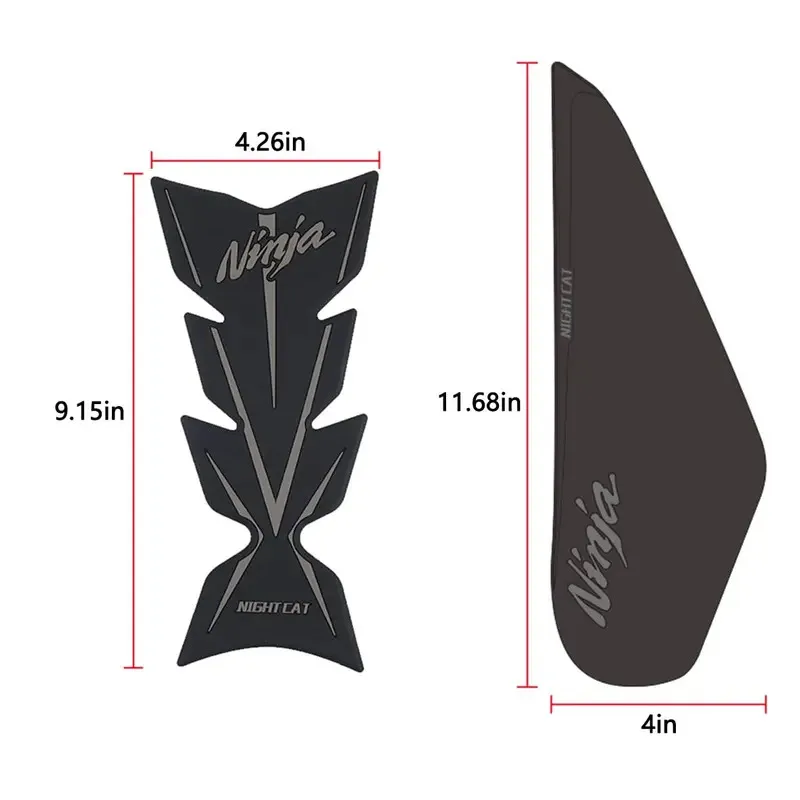 Compatible Kawasaki 400 Ninja 500 Motorcycle Pad Kit Side Knee Guard Sticker Fuel Tank Protector