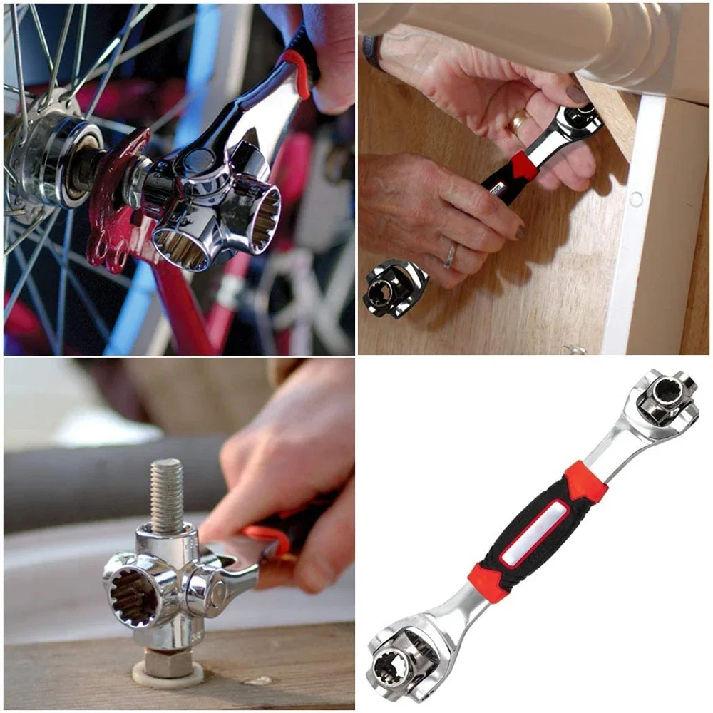 Wrench 48 in 1 Tools Socket Works with Spline Bolts 360 Degree Universial Furniture Car Repair Socket Torque Wrenchs Hand Tools