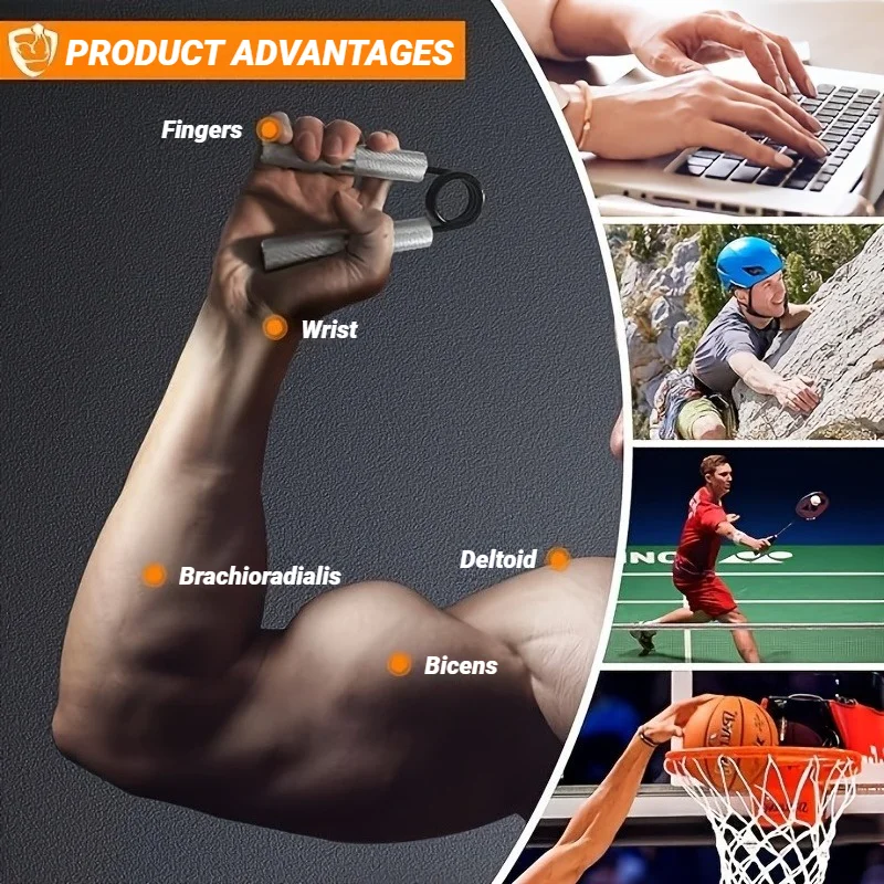 50LB-300LB مقبض اليد المعدني مقوي أداة تمرين الأصابع قبضة قوة العضلات الأسلحة المدرب الانتعاش المعصم معدات الصالة الرياضية