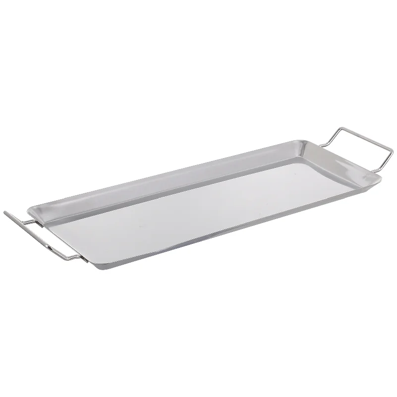 Extra Thick Stainless Steel Roasting Pan NonStick BBQ Grill Plate Home Outdoor Thermal Conductive Baking Tray For Barbecue Fish