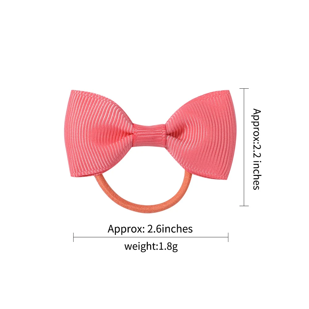 20Pcs/Lot Solid Color Mini Hair Bows Elastic Hair Band For Girls Hairband Grosgrain Ribbon Headwear Kids Hair Accessories