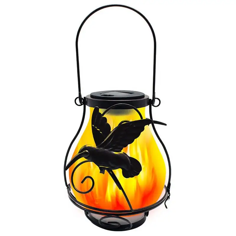 Solar Lantern Flame Lights Flickering Flame Solar Hang Lantern Outdoor Solar Lights Dynamic Simulation Flame Lamp For Halloween