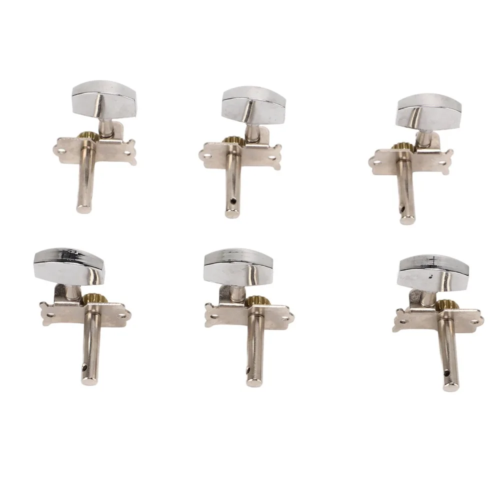 3L3R Configuration Guitar Tuning Pegs Lightweight Silver Guitar Tuner Pegs Kit Metal Folk Guitar Tuning Pegs For Guitarists