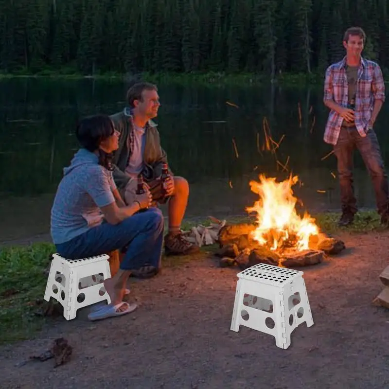 Non Slip Portable Foot Stool Multi Purpose Folding Step Stool Easy Storage Space Saving Foldable Stool For Kitchen Living Room