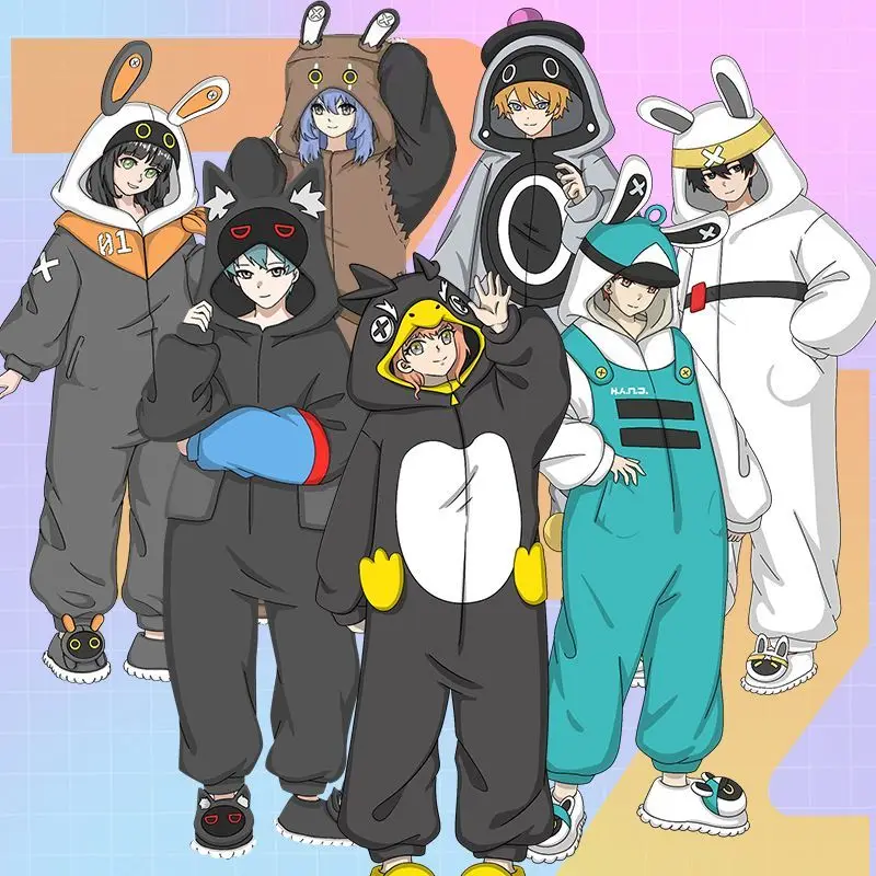

Anime Game Arknights: Endfield Cosplay Plush Thicken Bodysuit Pajamas Robe One-piece Jumpsuit Homewear Slippers Fans Gift