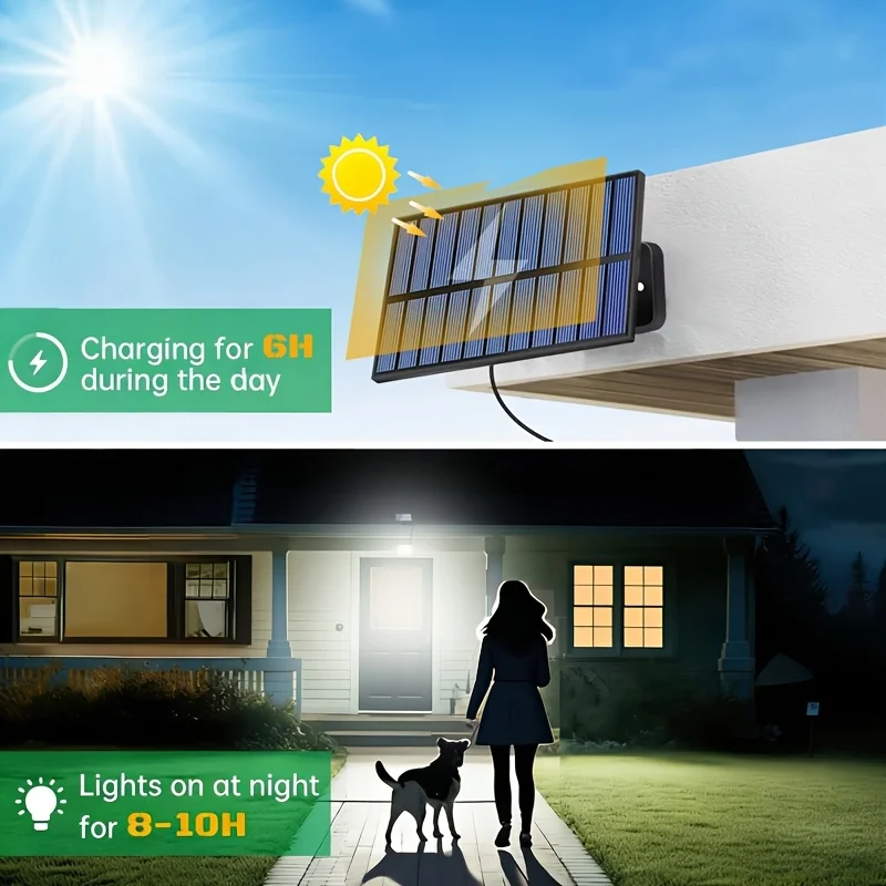 400 LED solar lights outdoor motion sensor safety lights 16.4-foot cable IP65 waterproof floodlight suitable for outdoor