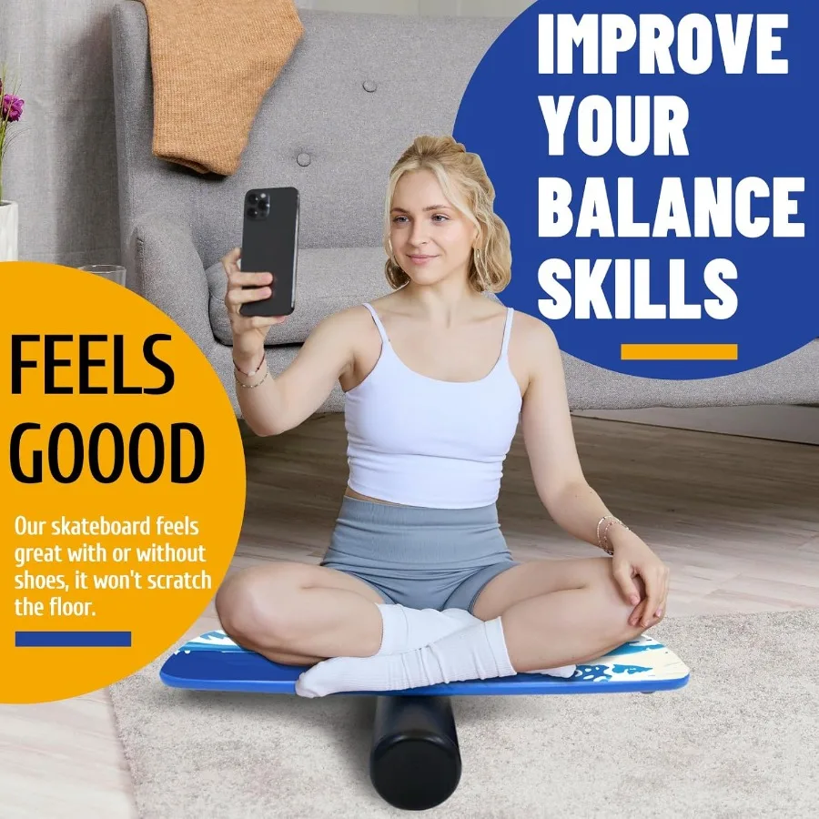 مدرب رياضي للوحة التوازن مع سدادة قابلة للتعديل للعلاج الطبيعي وتدريبات ركوب الأمواج واليوجا وتمارين الاستقرار الأساسية Du