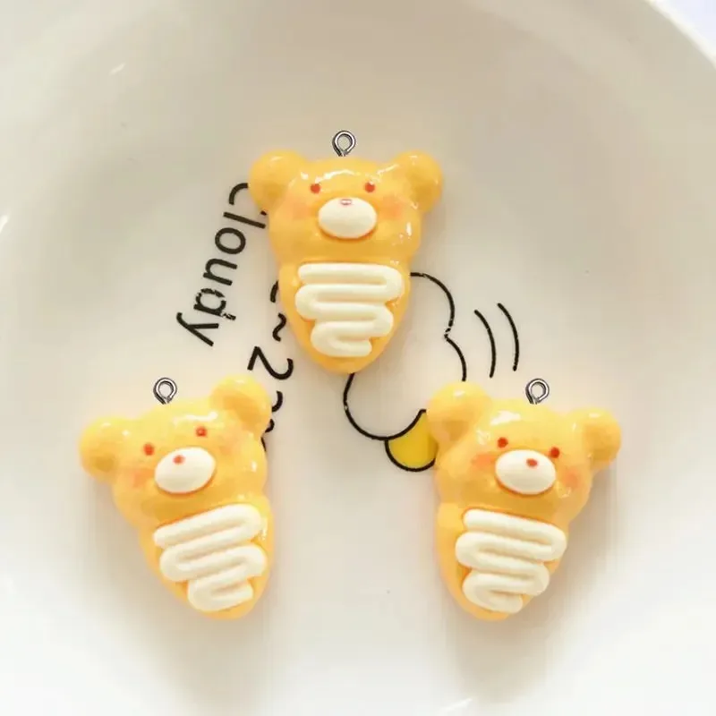 10 قطع لطيف الكرتون الحيوان الكوكيز الراتنج سحر DIY قلادة متعة الأقراط قلادة مجوهرات ديكور Kawaii المفاتيح #5