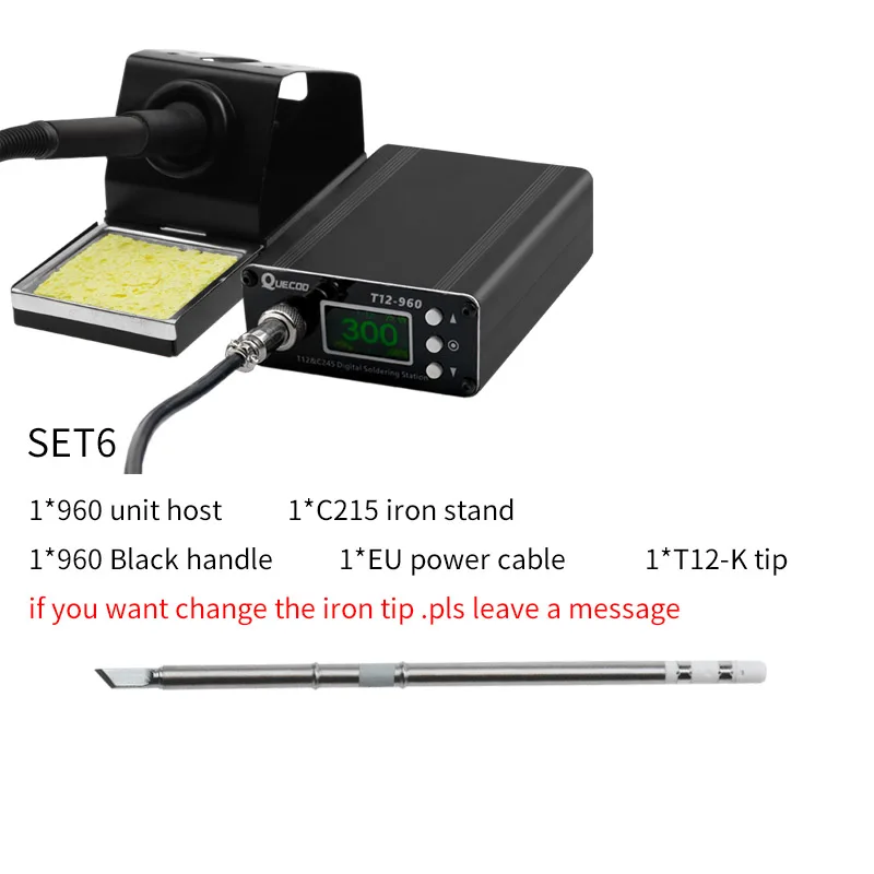 T12-960 stazione di saldatura saldatore elettronico display digitale TFT da 1.3 pollici e saldatore portatile con punta in ferro a 960 maniglie