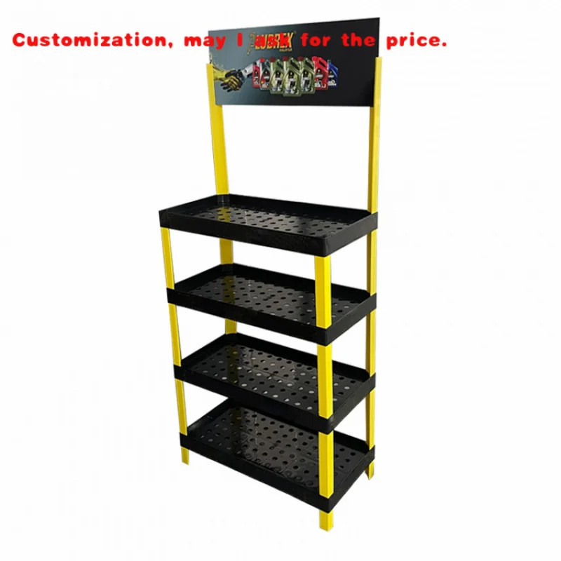 custom.Bosen Modern Plastic Lubricant Oil Retail Store Advertising Display Rack Foldable Chain Display Stan