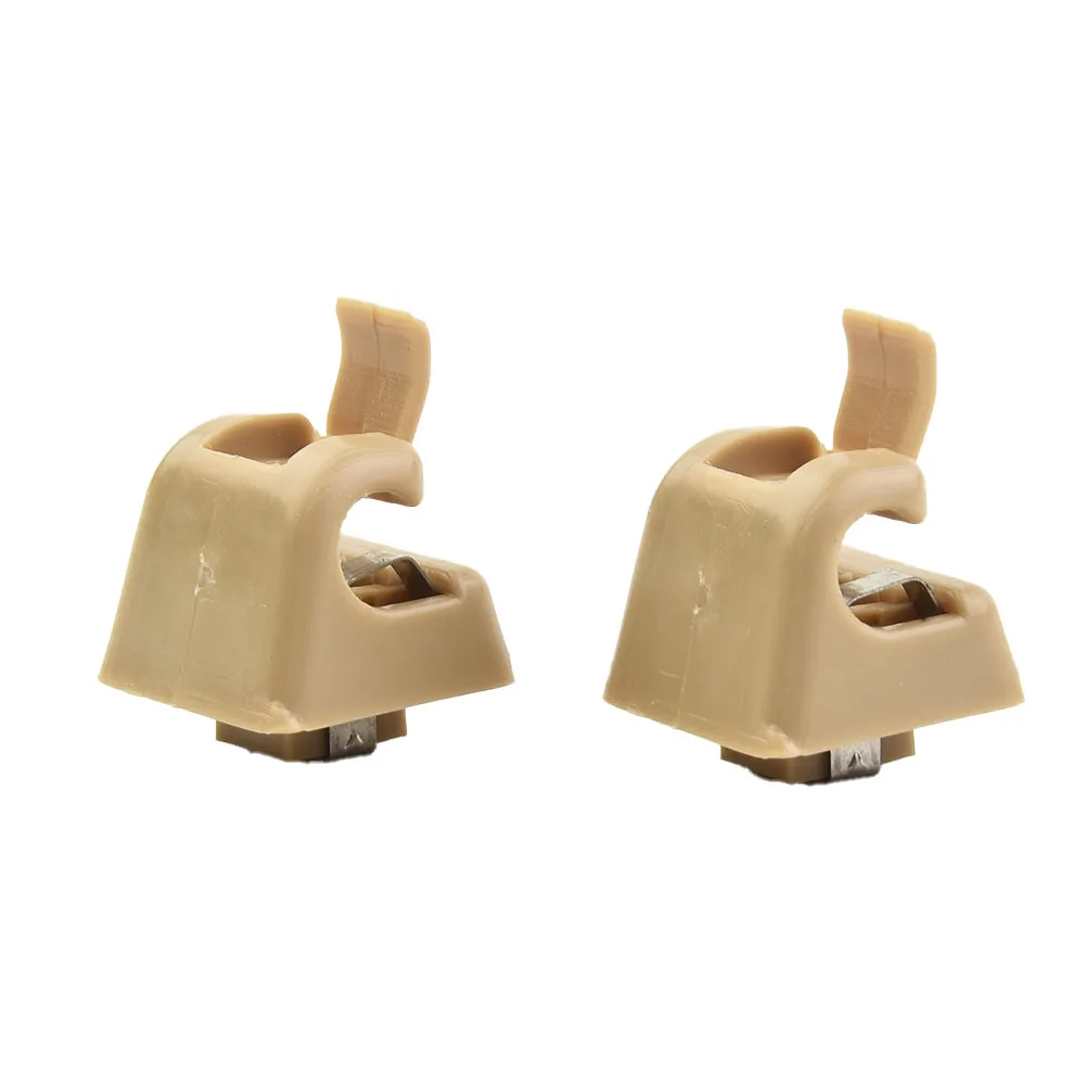 2Pcs Car Interior Sun Visor Holders Buckle Beige 12681000127101 Replacement For Mercedes W123 W124 W126 W140 W201