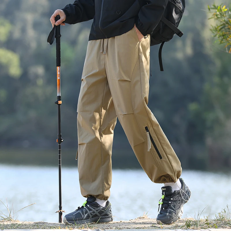 

Лидер продаж сезона, новые уличные повседневные брюки, свободные прямые брюки из технической ткани, модные мужские длинные брюки в стиле Харадзюку