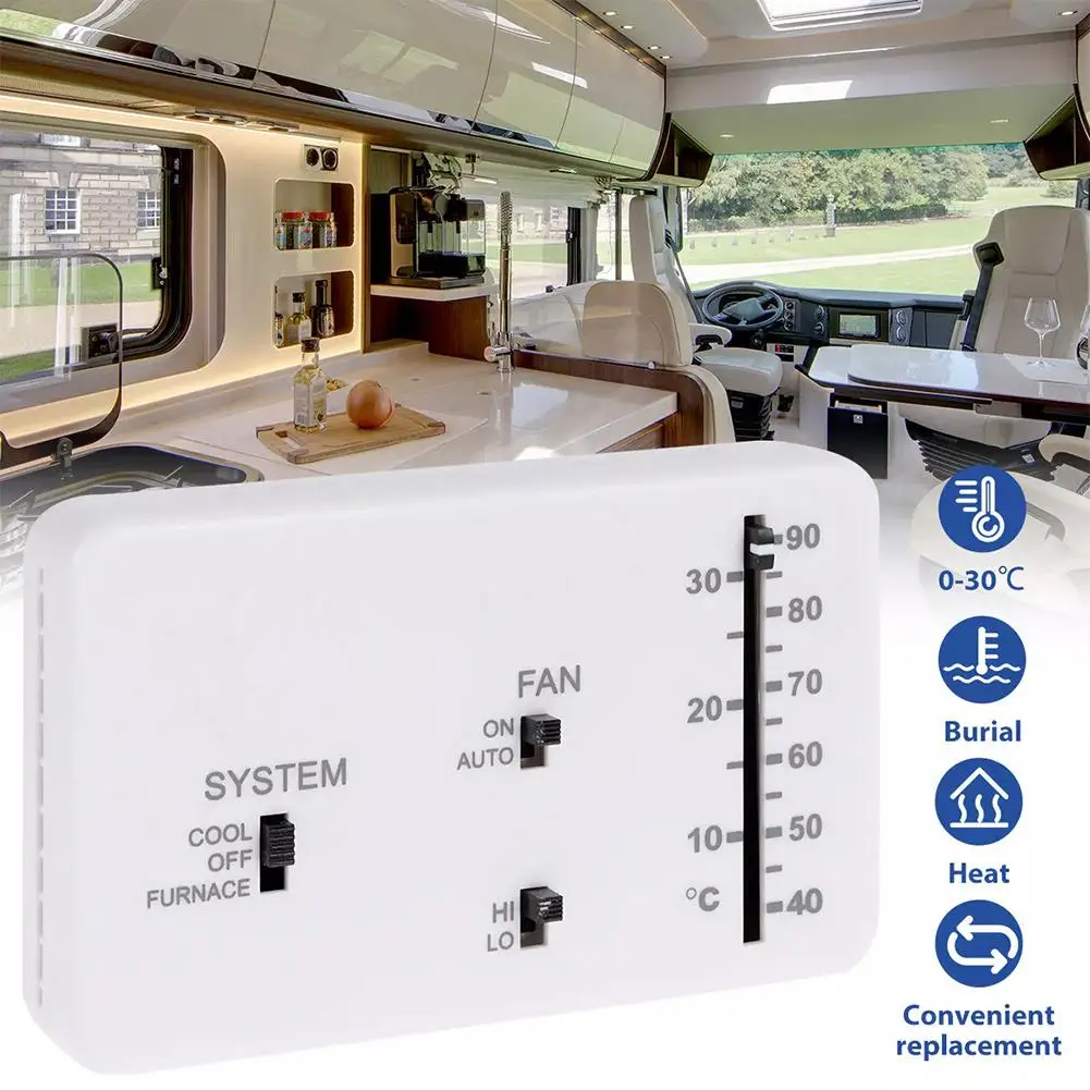 

RV Analog Thermostat Adjustable Climate Comfort Control Energy Efficient For Motorhomes Campers For Dometic I9P6