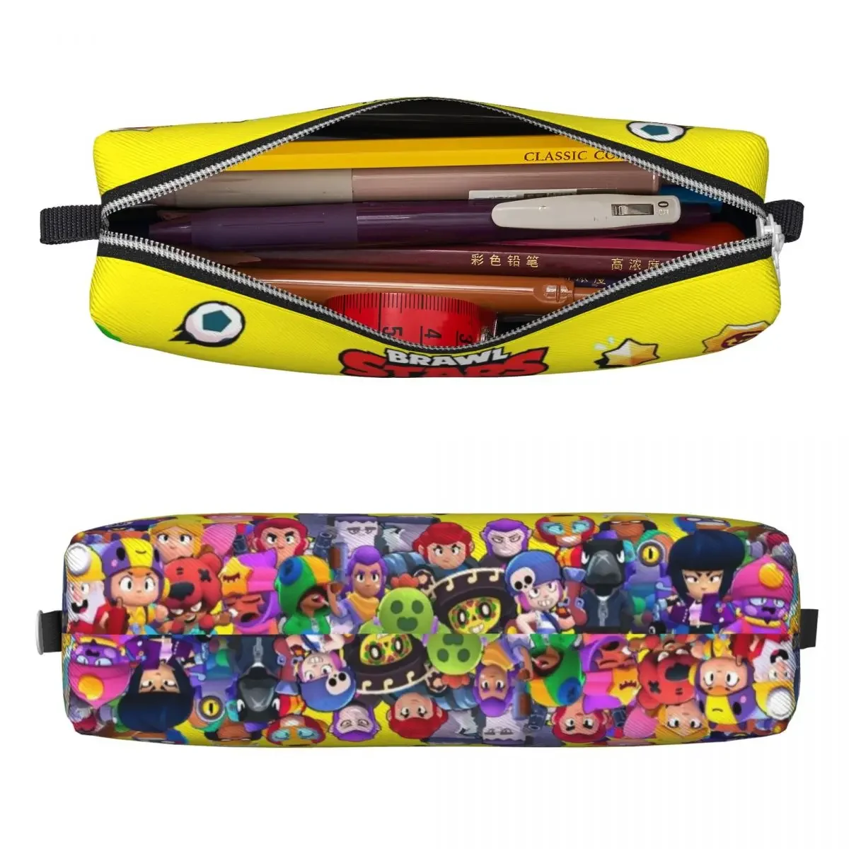 Brawled Game Pencil Case cases Pen Holder for Student Large Storage  Bags Office Zipper Stationery