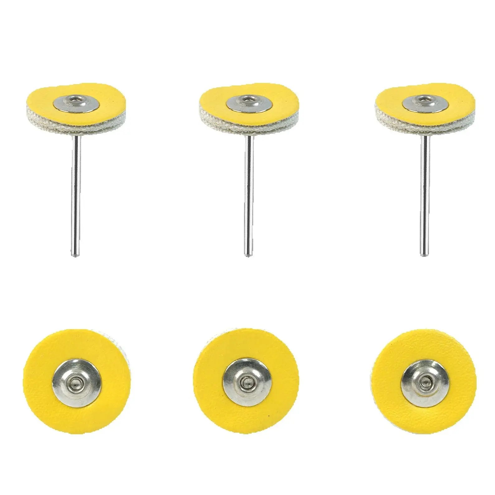 10pcs/Bag Dental Laboratory Mounted Polishing Brush Wheel Leather Buff Lab Materials Rotary Tools Low Speed 2.35mm HP Shank - view 2