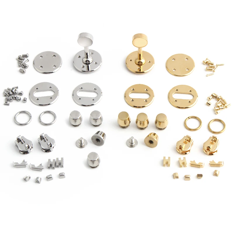 Stainless Steel Bag Locks Clasp Bag Lcok Set For Handbag Purse Tote Closures Snap Clasps DIY Craft Hardware Case Bag Accessories