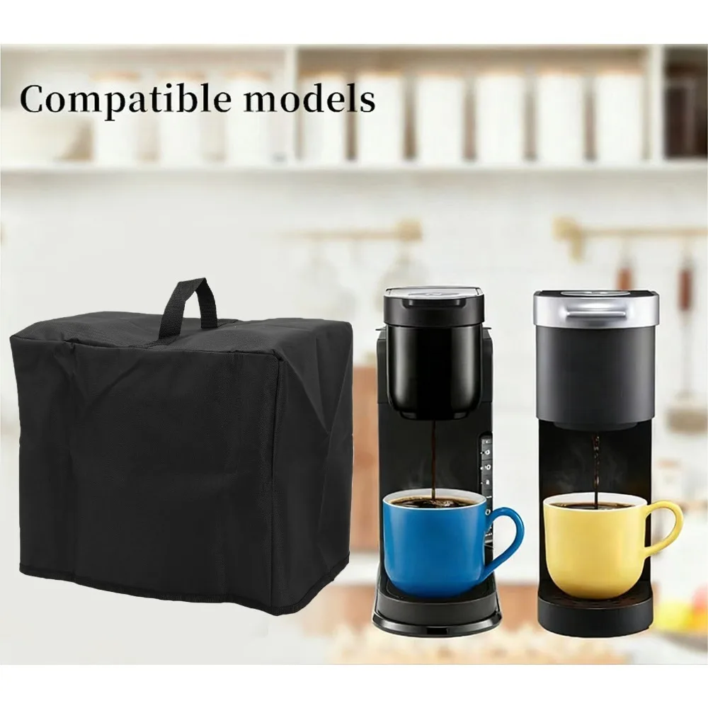 600D Oxford Fabric Coffee Maker Cover Water Proof Black Coffee Brewer Cover Scratchproof Single Serve Compatible Dust Cover