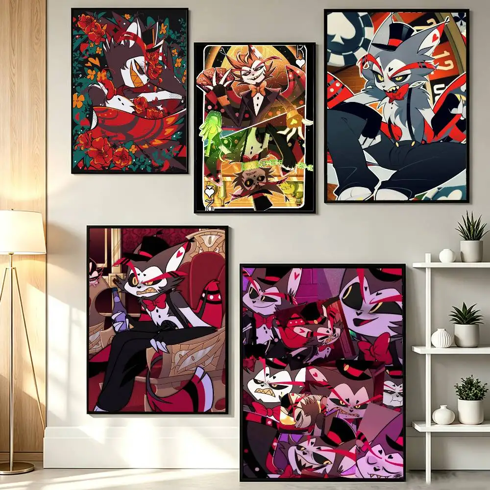 Demon Cat Hazbin Hotel H-Husk Poster HD Self Adhesive Waterproof Wall Art Ideal for Home Office Dorm Gift