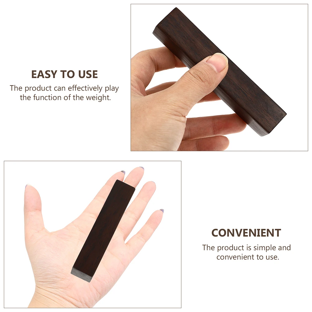 

4 Pcs Four Treasures of Study Paperweight Black Chinese Wooden Card Calligraphy Catalpa Work