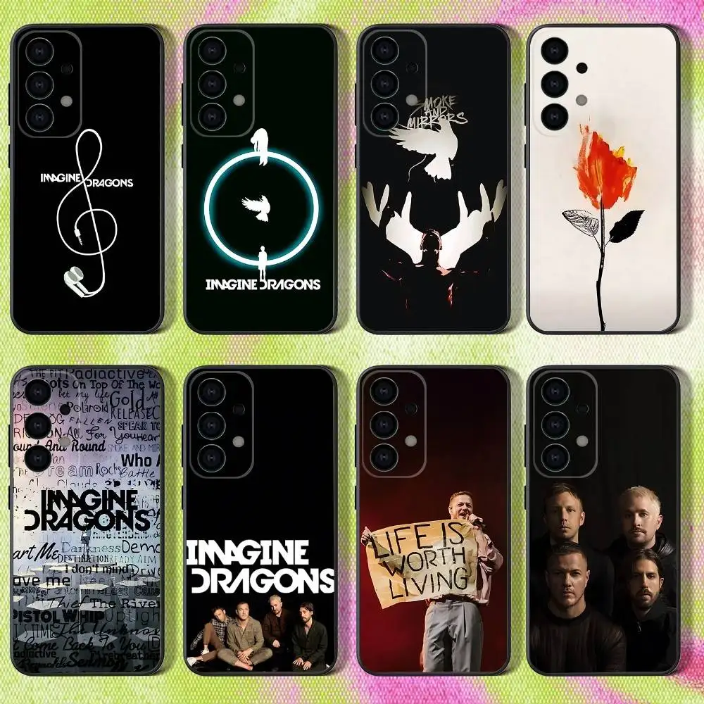 

Phone Case For Samsung S25,S24,S21,S22,S23,S30,Ultra,S20,Plus,Fe,Lite,Note,10,9,5G I-Imagine Band Dragons Black Cover