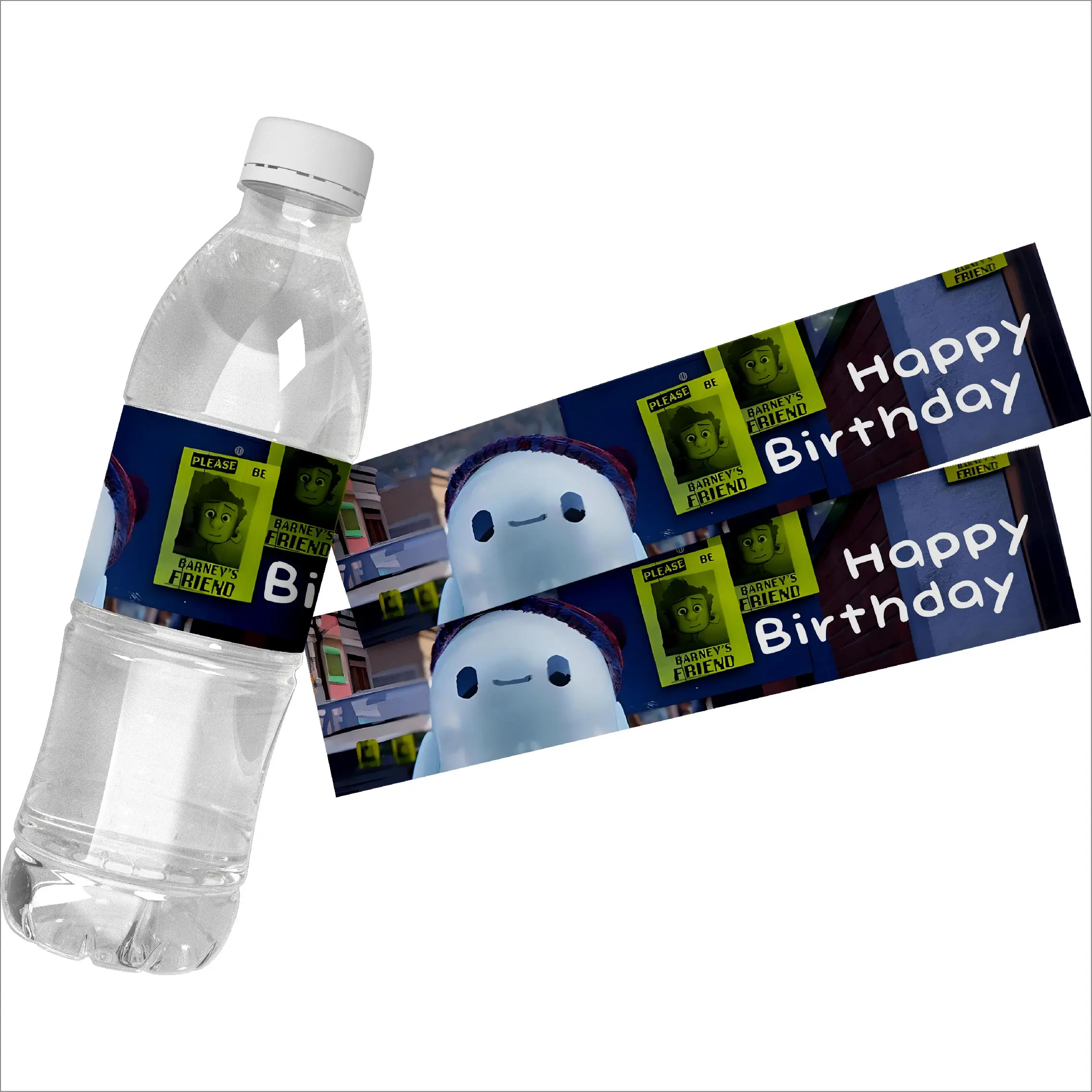 6pcs Disney Ron's Gone Wrong Water Bottle Wraps Stickers Customize Labels Personalise Birthday Party Baby Shower Decor Supplies