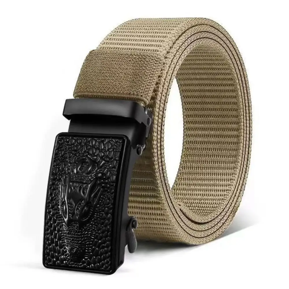 

Trendy Luxury Brand Men Business Belt Crocodile Buckle Casual Braided Belt Durable Jeans Belt