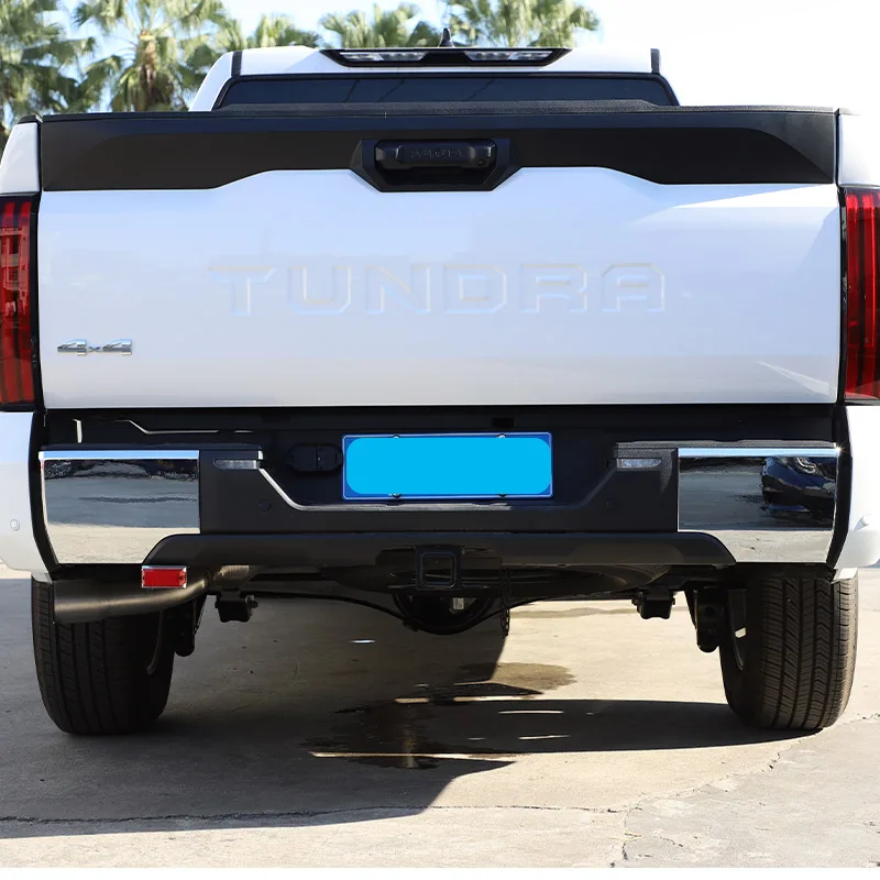 

Для Toyota Tundra 2022 2023, ABS, яркий, серебристый, задний бампер автомобиля, угловой защитный чехол от столкновений, декоративные аксессуары