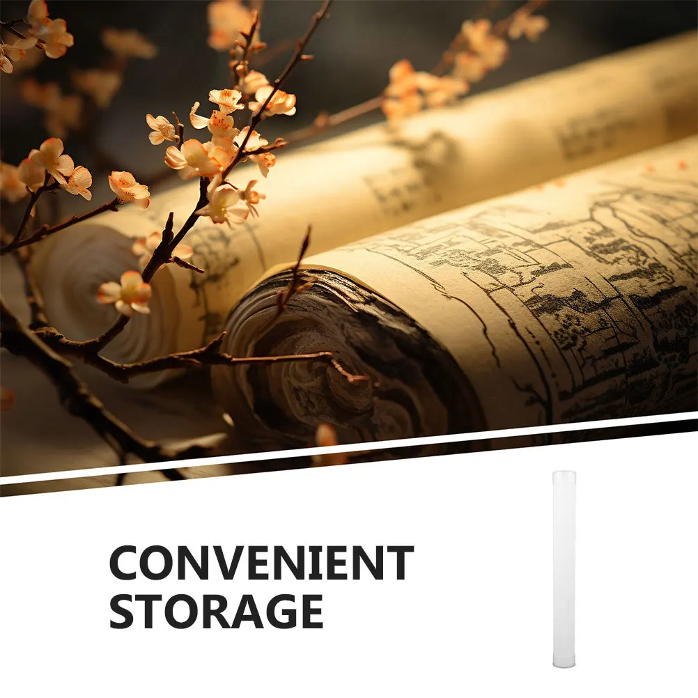 4Pcs Plastic Round Tube with Cap 3.5x31cm Waterproof Document Storage for Artwork Poster Blueprint Shipping Mailing Tube